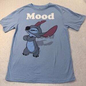 Girls Disney Stitch Shirt Size XXL , 2XL Blue "MOOD" Disney EUC